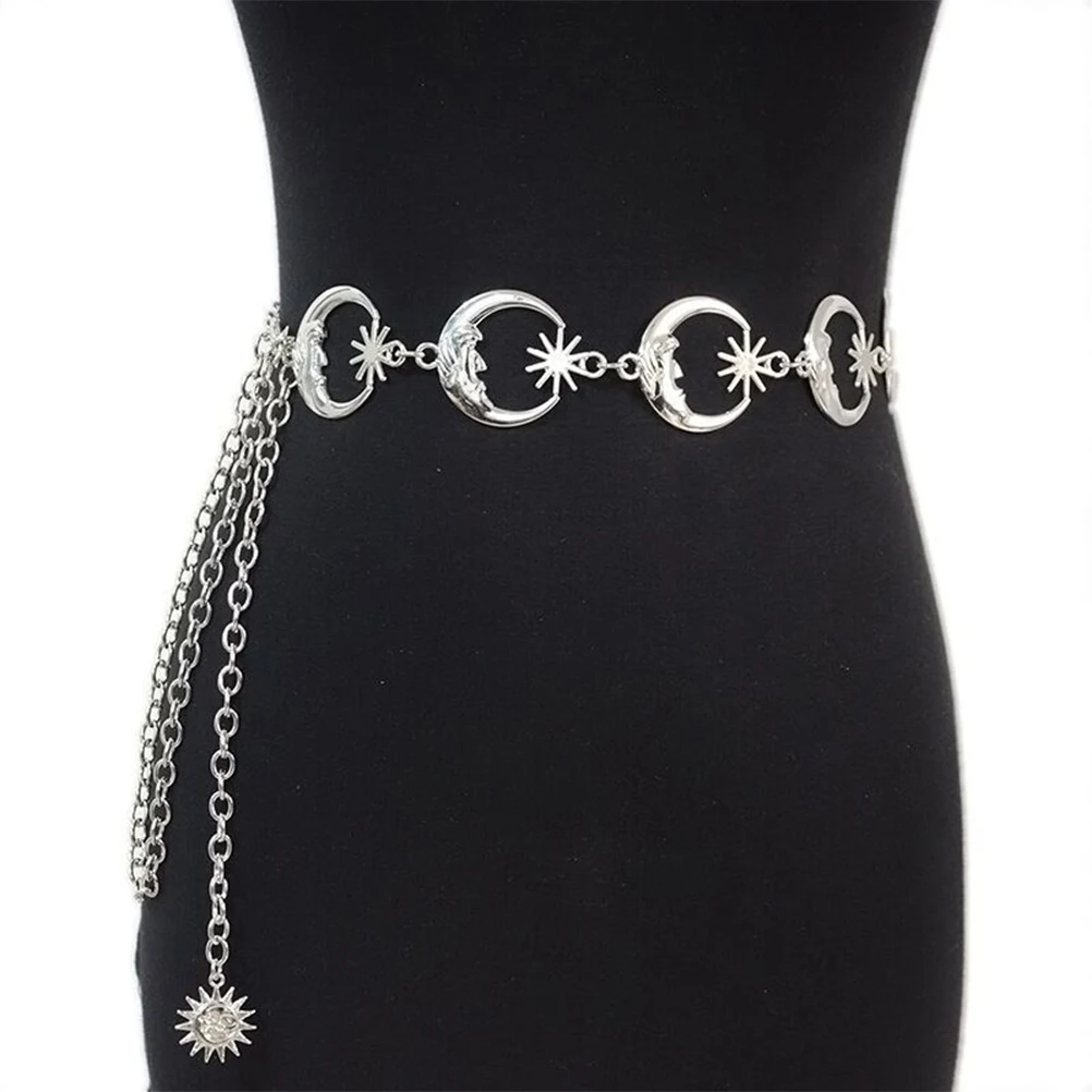 

Elegant Metal Waist Chain for Women Dress Belt Belts Accessories Sexy Fashion Lightweight Stretch Body Sturdy Alloy Party Beach