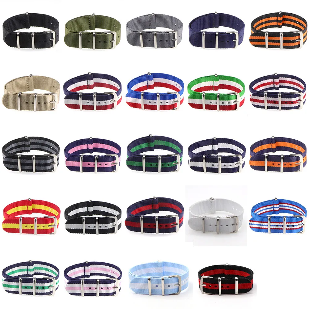 18mm 20mm 22mm Nylon Fabric Watch Strap for Men Women Universal Sport Waterproof Watch Bracelet Accessories with Tool