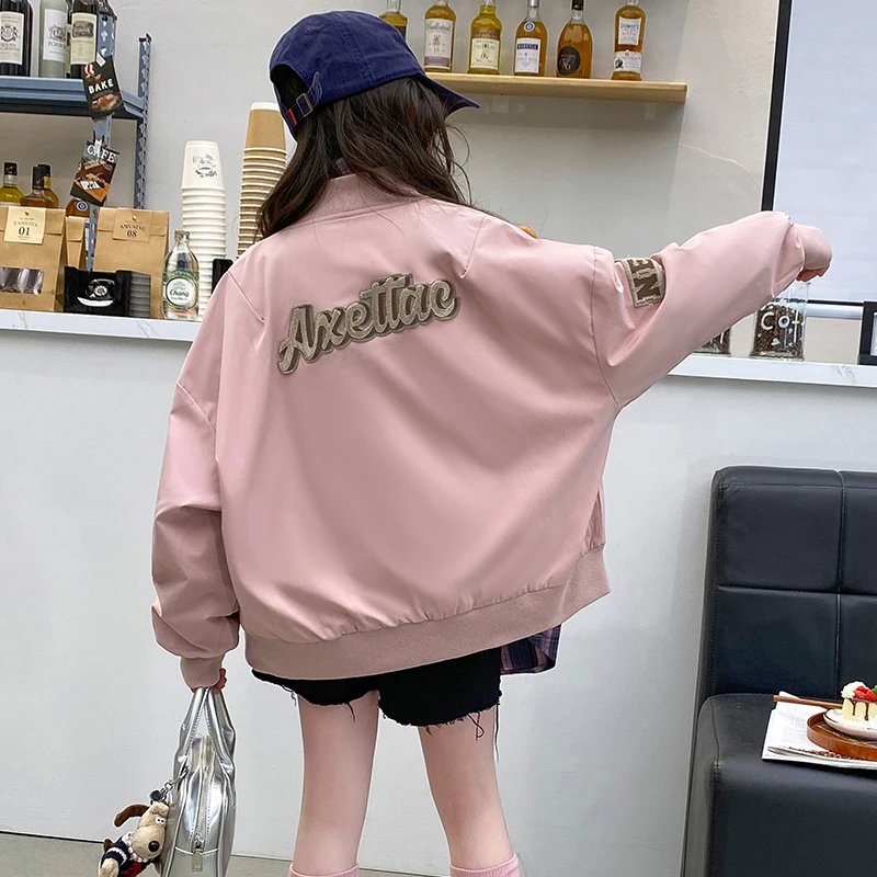 Casual Teenage Girls Baseball Jackets 4-14  junior kids Clothes Children Sports Outerwear Coat Spring Autumn Fashion Boys Jacket