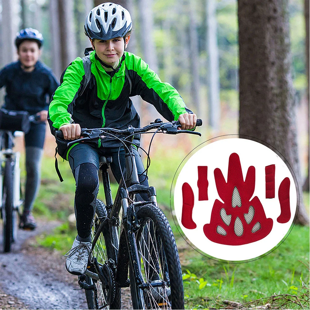 

Cycling Pad Red Plastic Absorption Sponge Cushion Replace Broken Liner Durable Use Shock Proof Bike Pads Lining