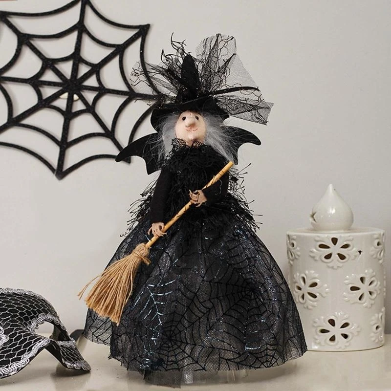 97QCハロウィーン装飾魔女人形のためのデスクトップ飾りのためのクリエイティブパーティーのための装飾小道具