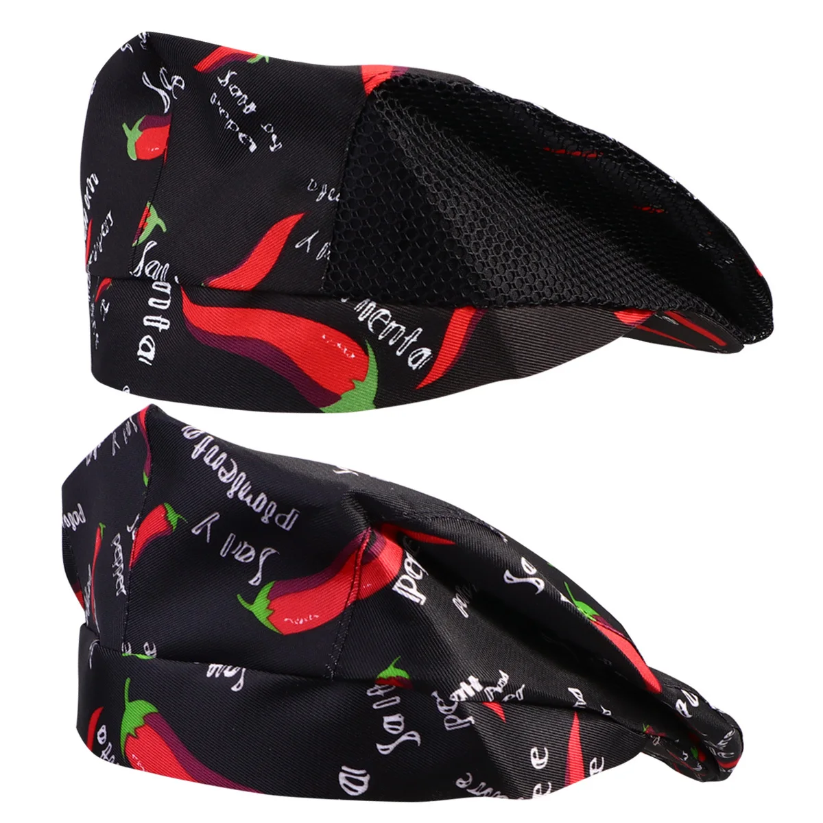 2 個ベレー帽キッチンウェイター作業キャップ防塵レストランキャップレストランウェイター調理スタッフ制服アクセサリー