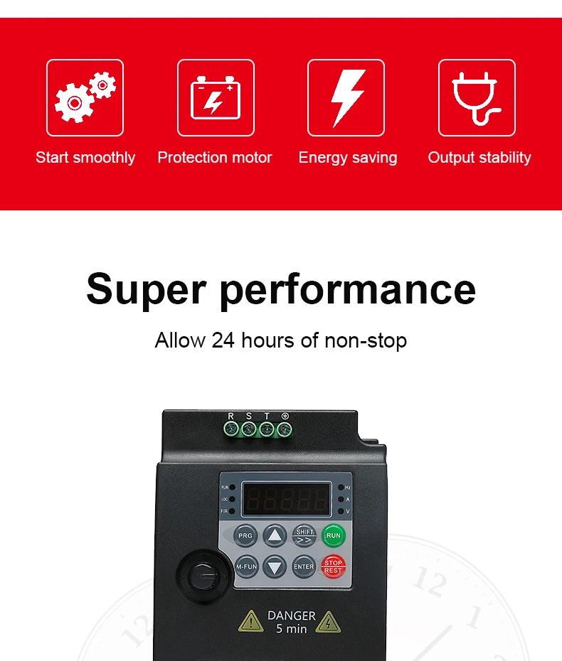 Inverter VFD 220V 0,75KW Monofase, Convertitore Di Frequenza Per Motore Con Controllo PWM E Protezione Integrata