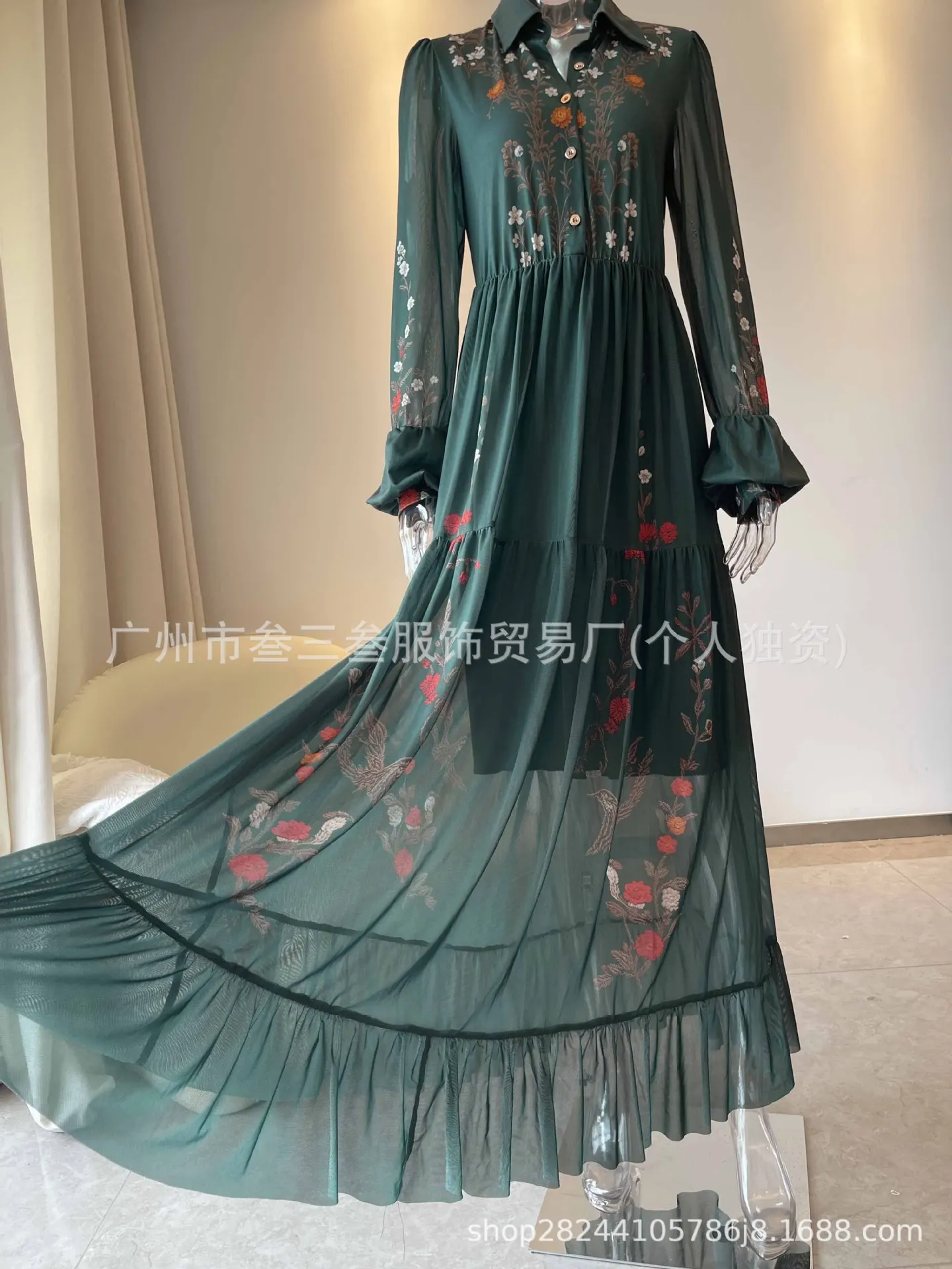 빈티지 패턴 프린트 긴 소매 여성 드레스 캐주얼 브이넥 하이 웨이스트 플리츠 가을 드레스 우아한 루즈 보헤미안 드레스