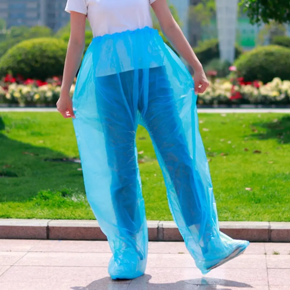 Outdoor Transparent Disposable Raincoat Waterproof Thickened Foot Wrap Rainpants Oil Resistant Foot Sealing Rain Pants