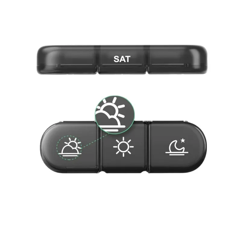 Weekly Pill Organizers 21 Grids 3 Times A Day Moisture-Proof Pill Box with PU Leather Case for Store Vitamin Medicine Fish Oils
