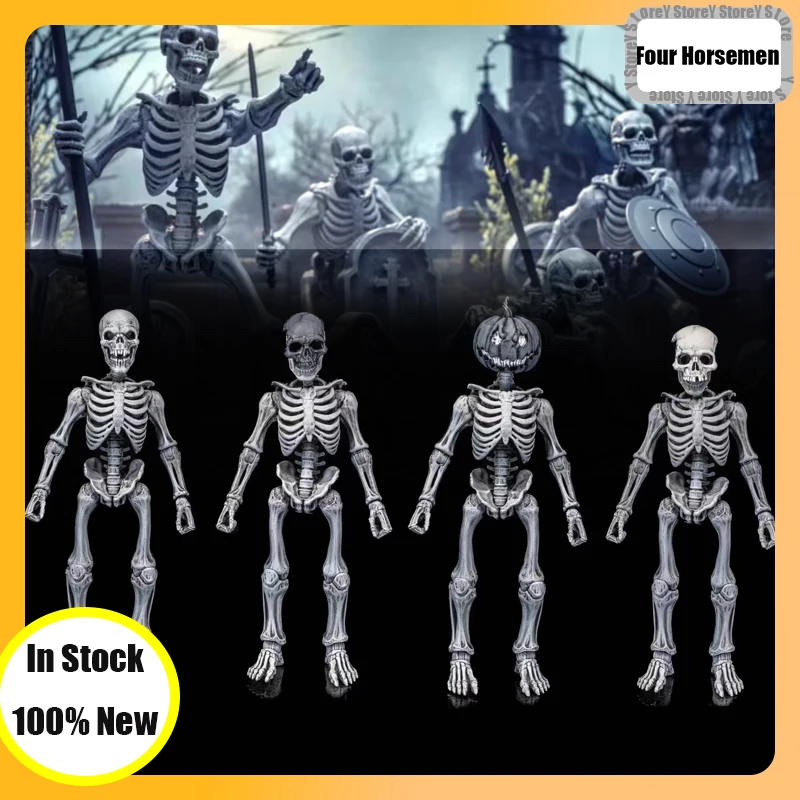 

Four Horsemen Mythic Legions Grey Skeleton Soldiers Action Anime Figure Statue Collectible Model Custom Toys