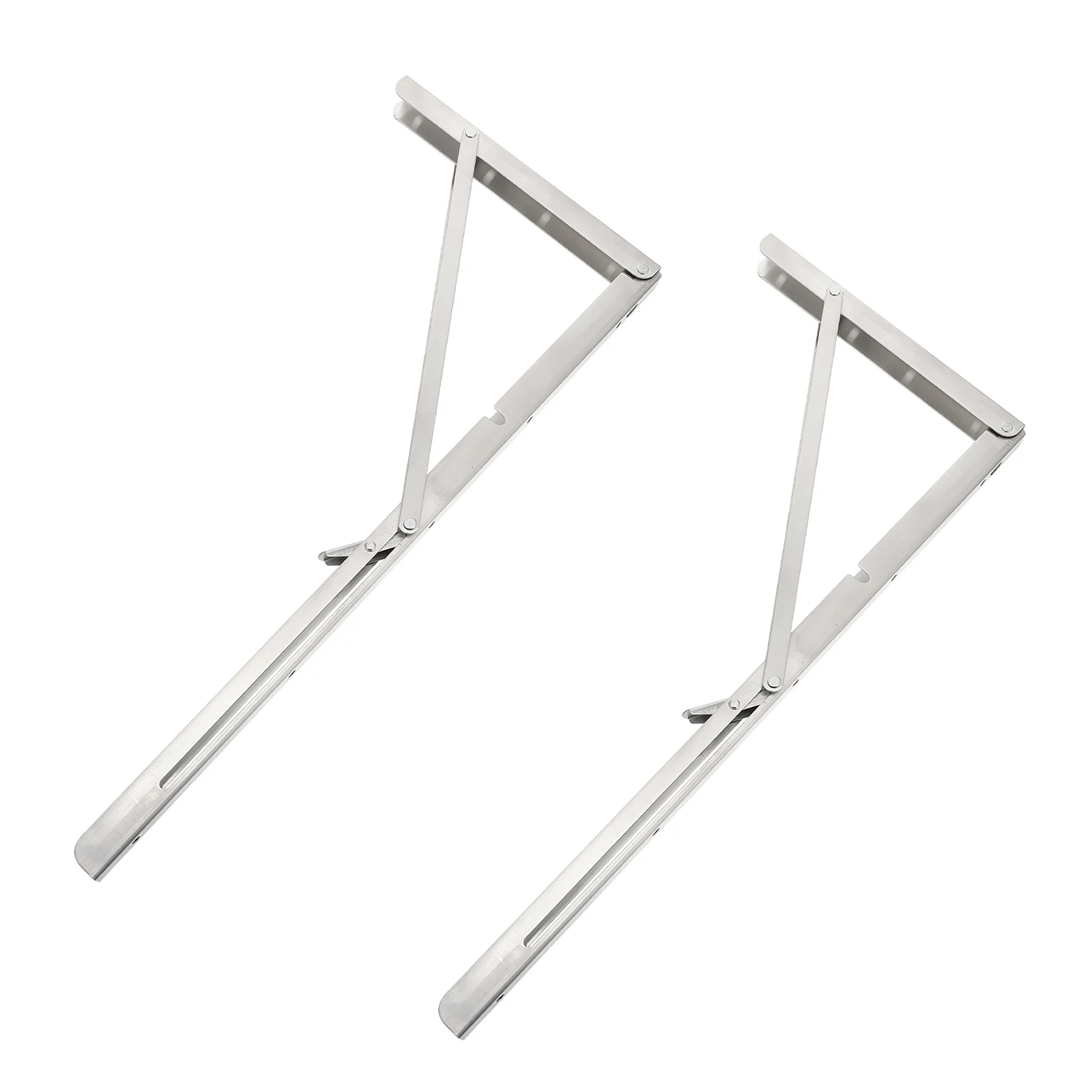 

2pcs Wall Shelf Bracket Stainless Steel Collapsible Floating Shelves Brackets Angle Holder Storage Desk Board Support Rack