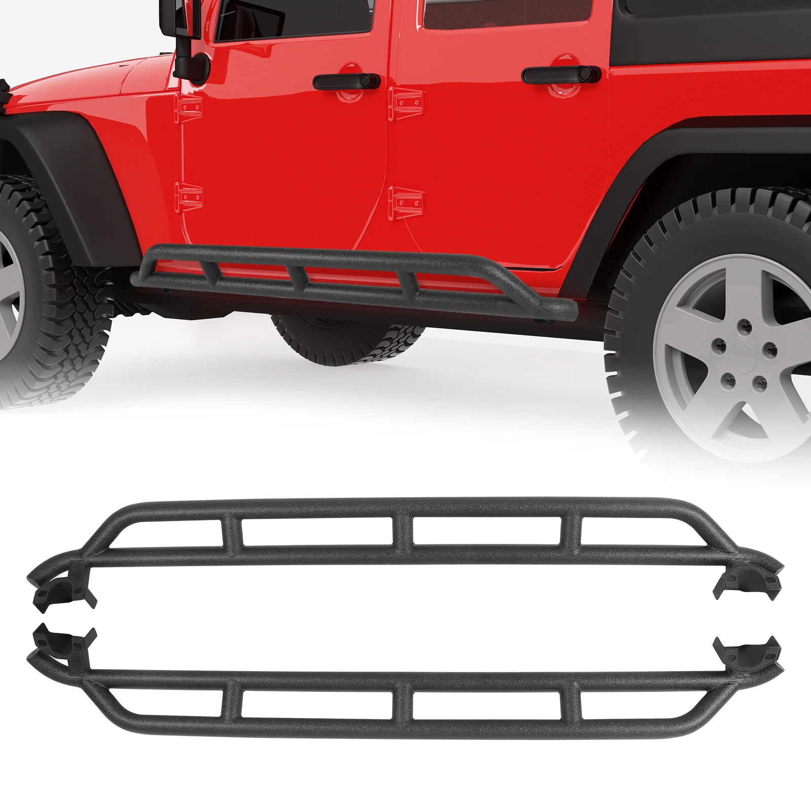 Rocker Slider Nerf Bar Side Step Rock Crawler for 2007-2018 Jeep Wrangler JK JKU