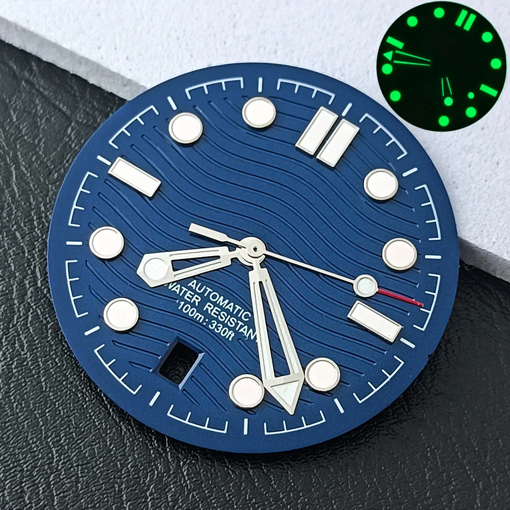 31.7mm NH35 dial accessory, suitable for 300 series NH35/NH36 movements, 6-point calendar C3 green luminous dial pointer parts