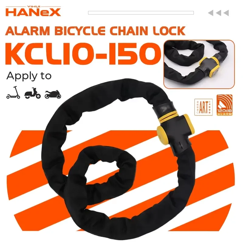 Electronic Body Motorcycle 120DB Alarm Chain Lock Alloy Steel Stainless Steel Bicycle Chain Lock for Home Security