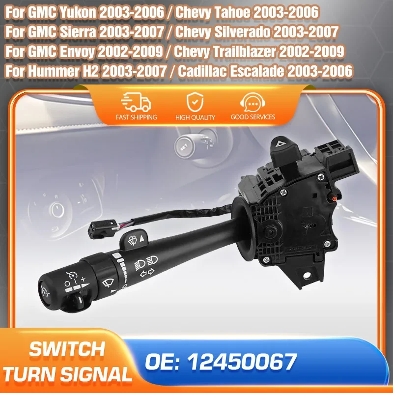 

Переключатель поворотников и фар для Chevrolet GMC Cadillac Buick, переключатель на рулевой колонке, круиз-контроль 8124500670 D6299A