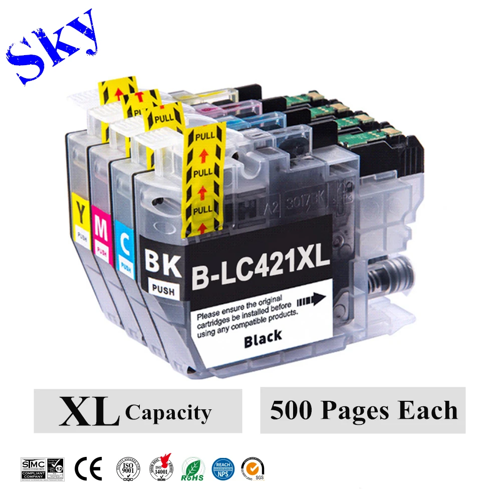 LC421 LC421XL Compatible Ink cartridges For Brother DCP-J1050DW MFC-J1010DW DCP-J1140DW , High Capacity Cartridge