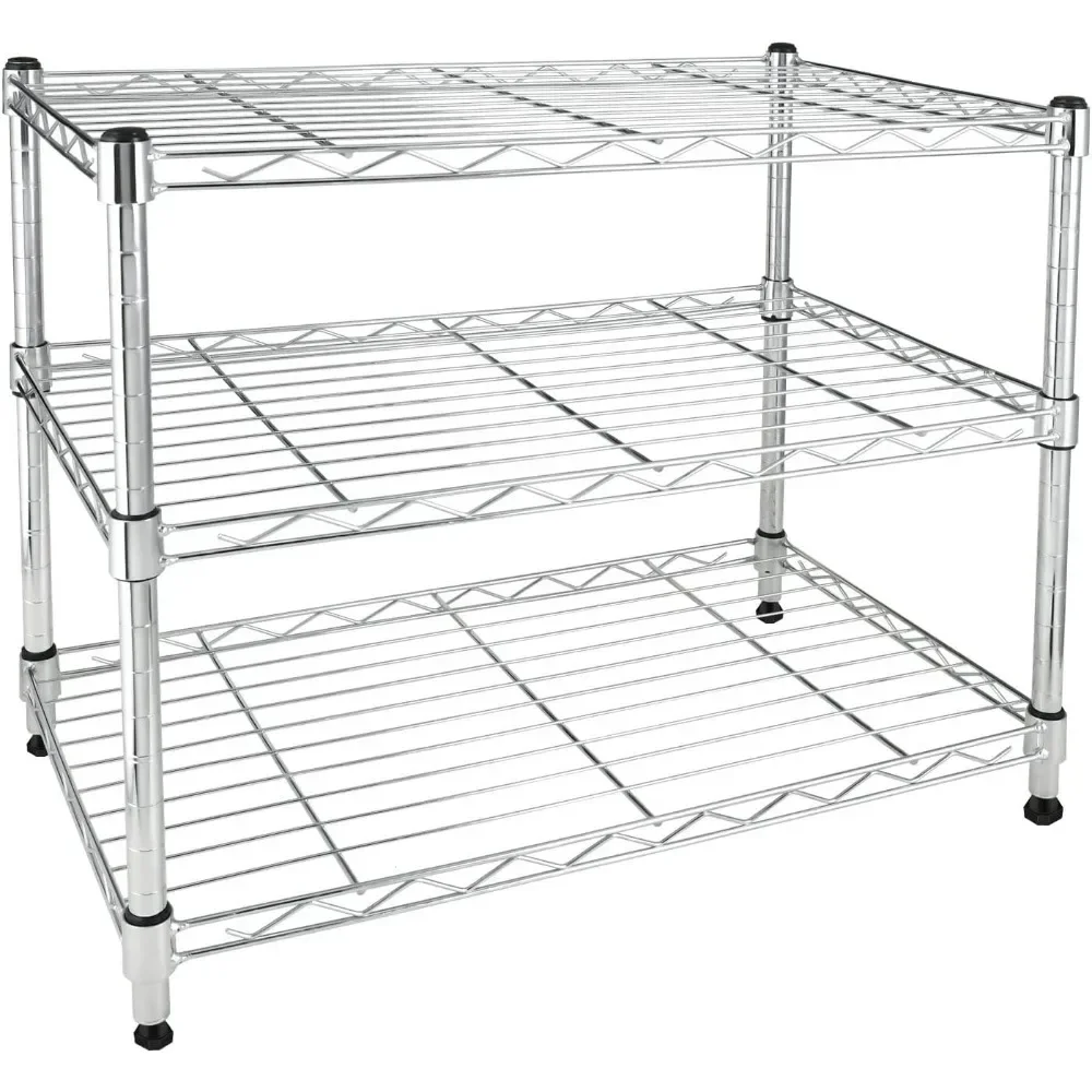 3-Tier Heavy Duty Storage Shelving Unit,Chrome,24.02