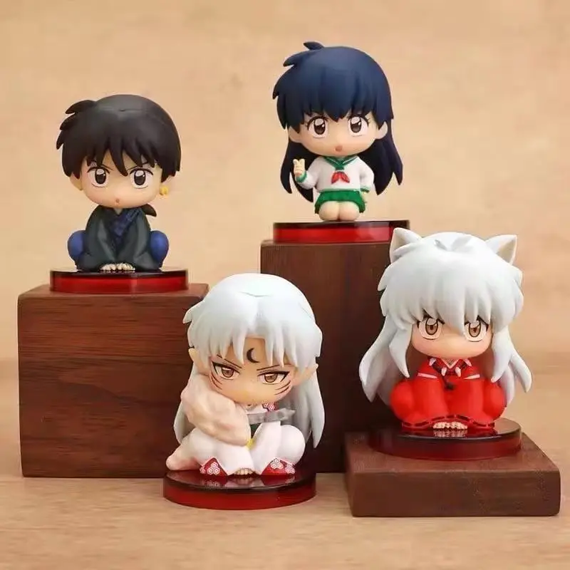 Q version Cute Inuyasha figure decoration blind box Sesshomaru Kagome model new sitting figure Gifts suitable for all ages