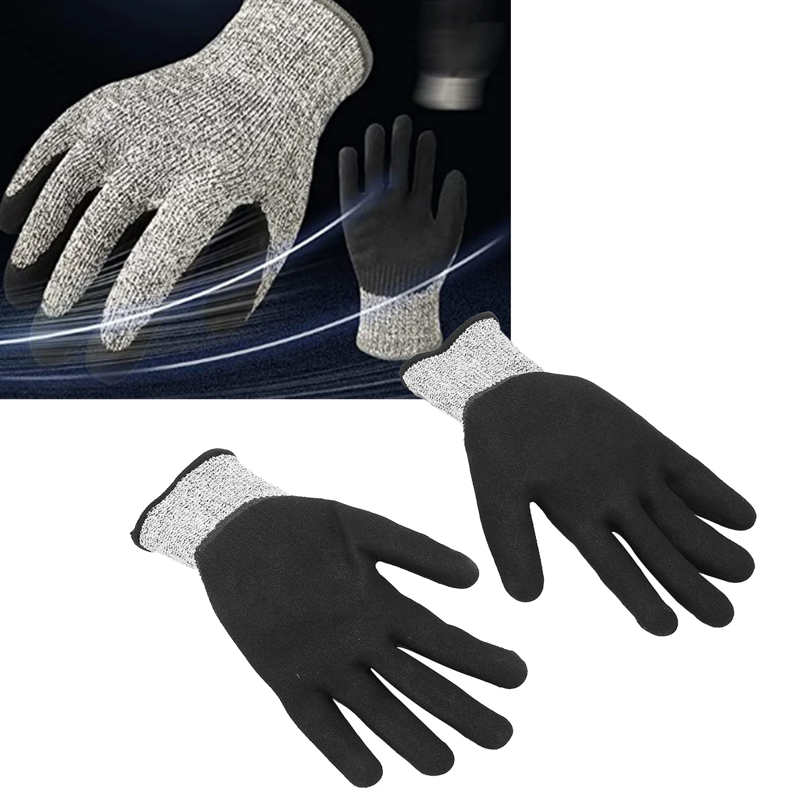 ZK30 HPPE Gloves Level 5 Cut Proof Stab Resistant Protection for Working Kitchen Garden Cutting