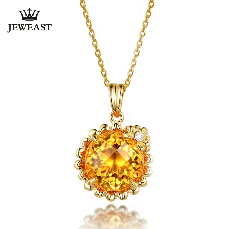 

Подвеска из чистого золота 18 карат с натуральным цитрином, настоящее AU 750, твердое золото, высококлассное модное классическое ювелирное изделие для вечеринок, горячая распродажа, новинка 2025 г.