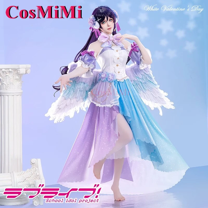 CosMiMi Anime LoveLive Tojo Nozomi Cosplay Costume White Valentine's Day Angel Sweet Dress Carnival Party Role Play Clothing New