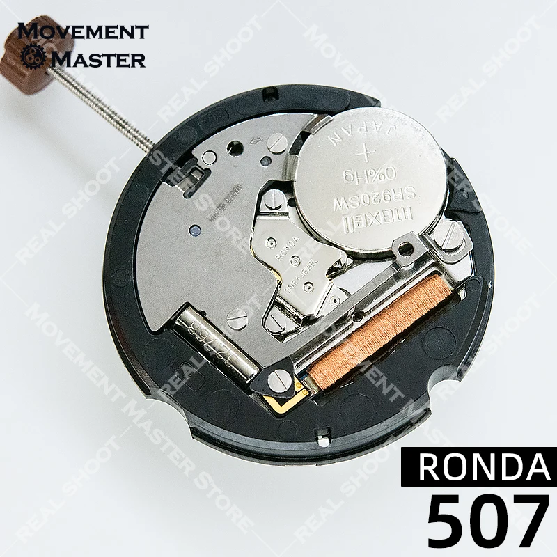 Neues echtes ronda 507 quarz werk automatisches werk 3 zeiger uhr zubehör datum bei 3 mouvement kalenders cheibe weiß