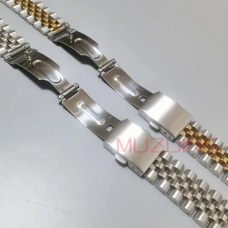 Jubilee Silver Gold 316L Stainless Steel 18mm 19mm 20mm 22mm Universal Straight End Watch Bands Straps Fit for RLX SKX Bracelet