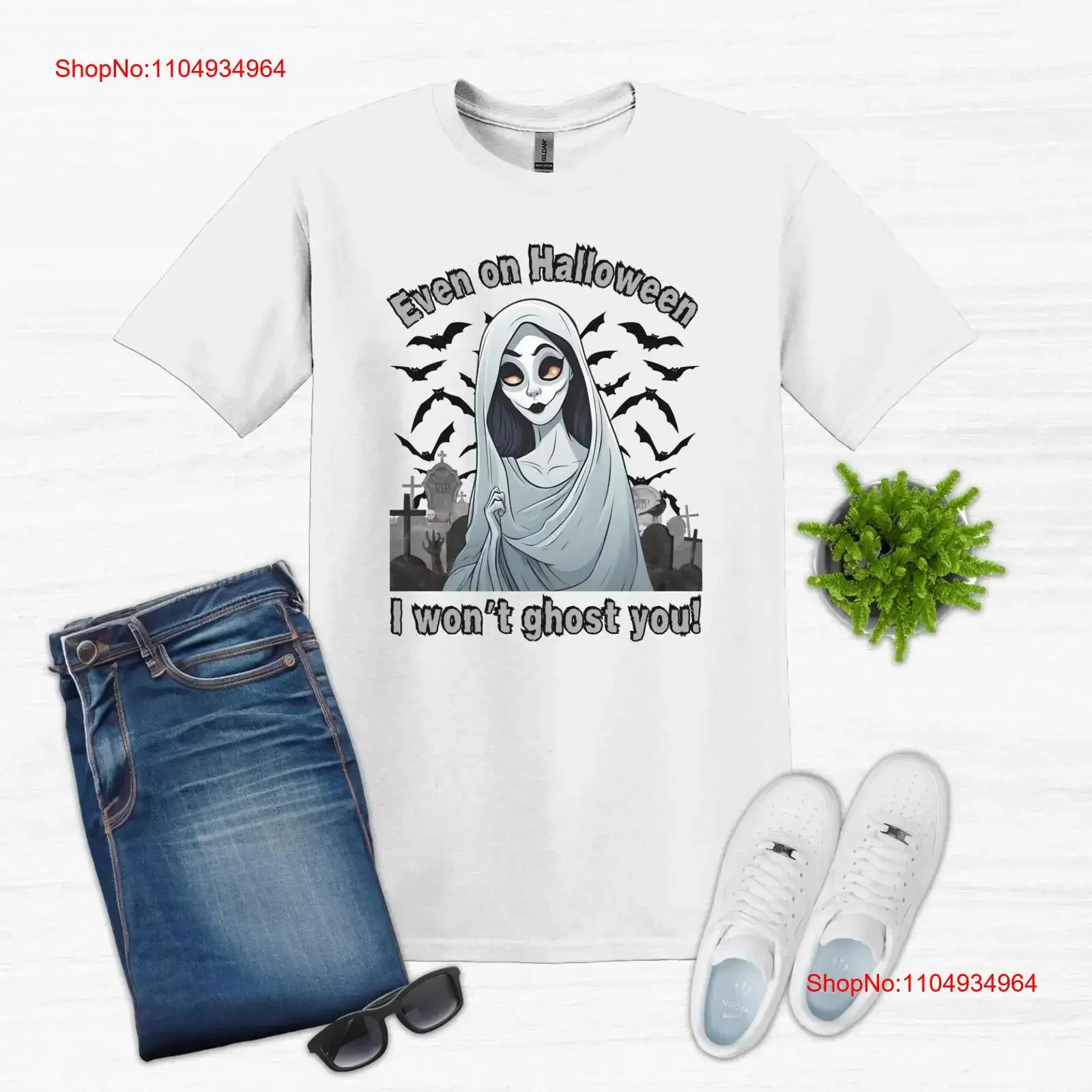 تي شيرت I Won't Ghost You Pun تي شيرت للهالوين يلعب على كلمة مسكون ميمي للأصدقاء والعائلة والأب نكتة عتيقة مغسولة قابلة للتنفس للجنسين #1