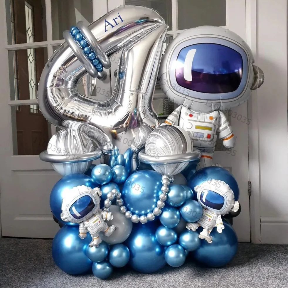 46pcs Astronaut Foil Balloons Space Ballons For Boy Kids Astronauta Universe Series Outer Space Birthday Party Globos Decors