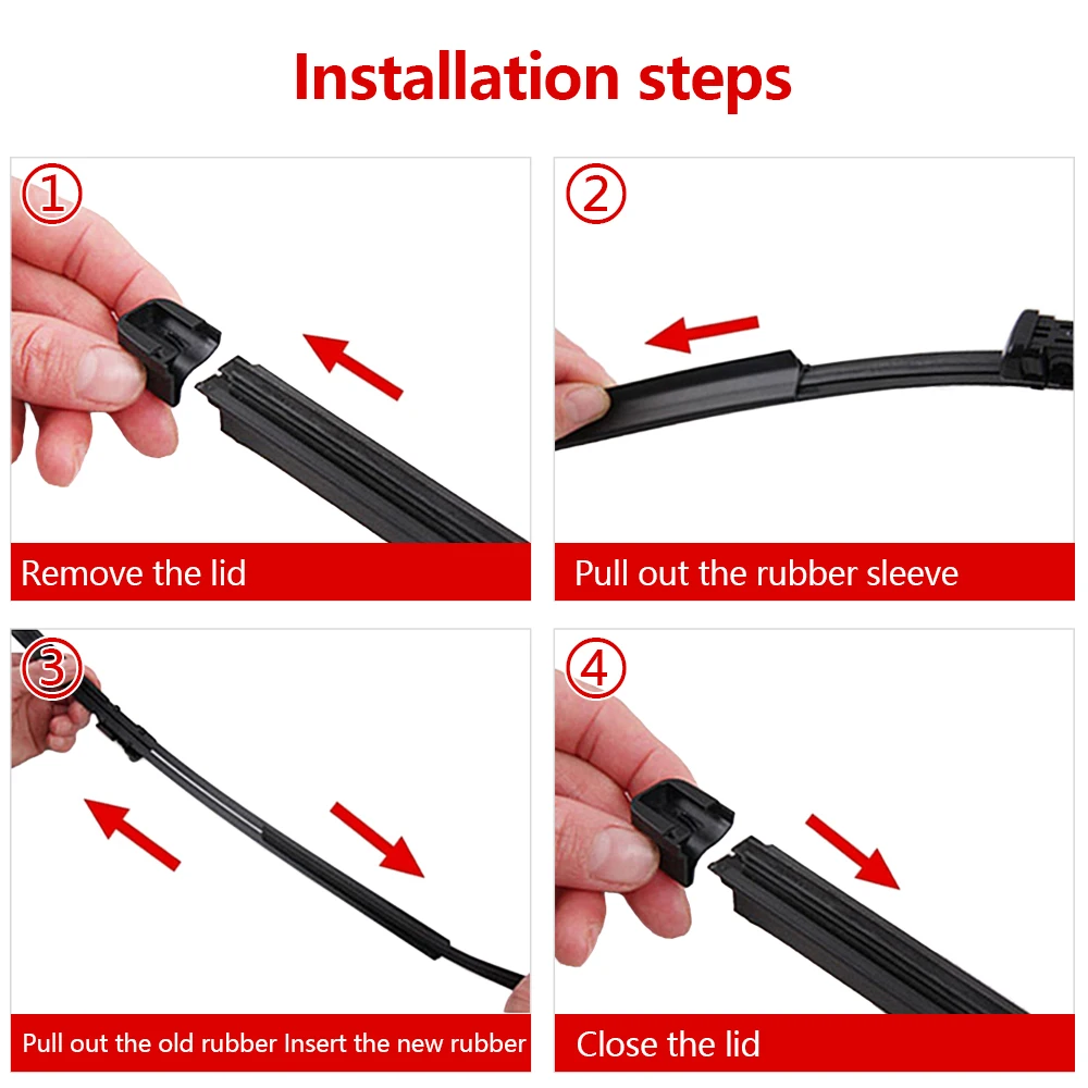 For BMW X3 2011 2012 2013 2014 2015 2016 2017 Wiper Refill Rubber Strip 20" 26" Car Wiper Accessories 1Pair view 6