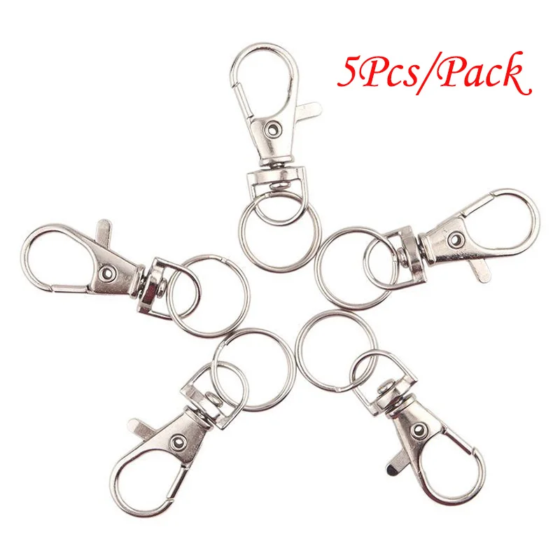 Einfache 5 Teile/paket Hummer Klaue Schnalle Schlüsselbund Metall Verhindern Verlust Schlinge DIY Anhänger Schlüsselring Zubehör Rucksack Auto Schlüssel Schmuckstück