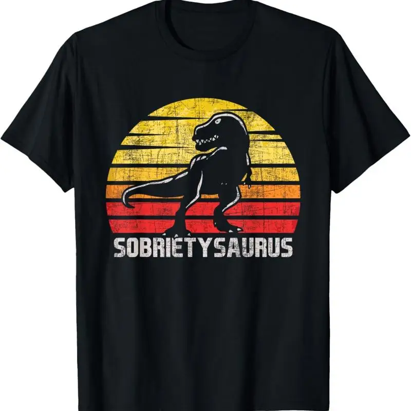 Sobrietysaurus Sober Sobriety Anniversary Recovery AA NA T Shirt