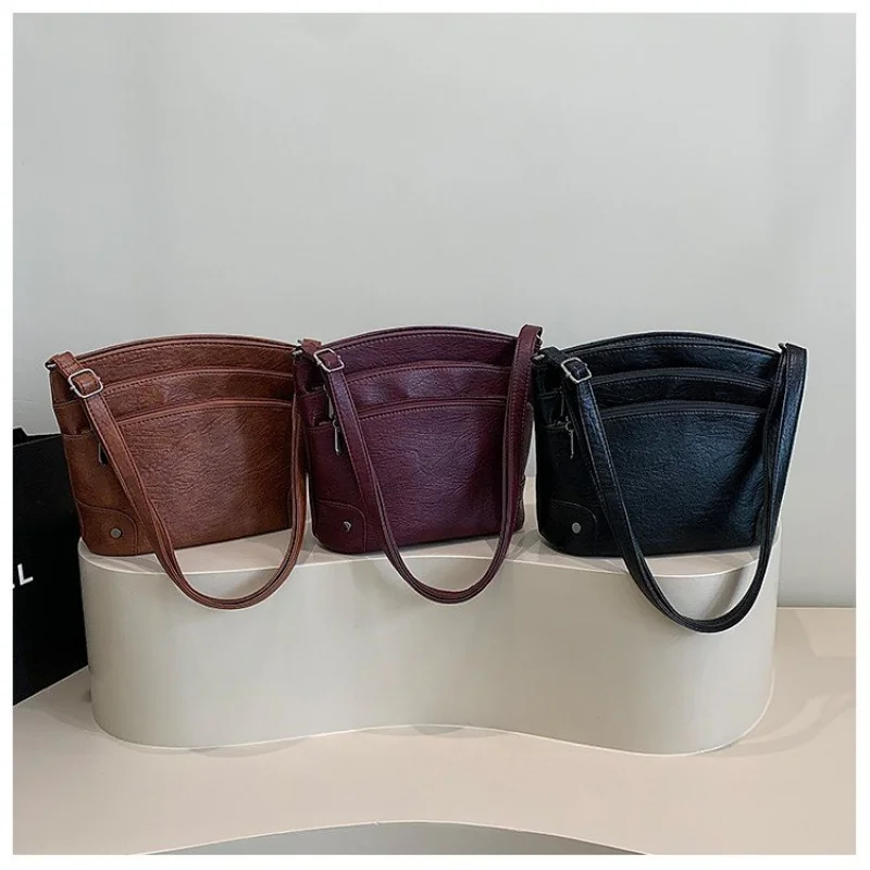 

Роскошная брендовая кожаная сумка-тоут для женщин, популярная классическая элегантная сумка через плечо, женская мода