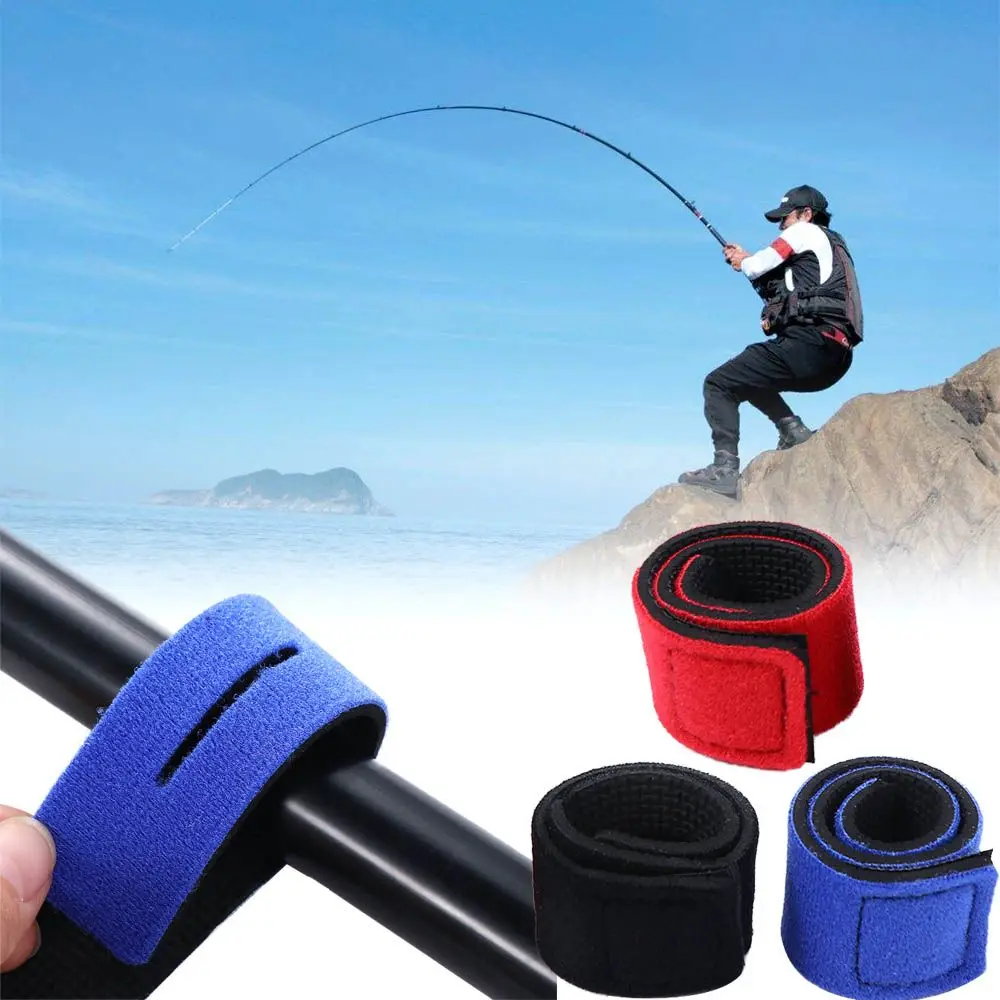 Neoprene Carp Fish Elastic Bandage Fishing Rod Fastener Fishing Pole Wrap Band Fishing Rod Strap Belt Fishing Rod Tie Holder