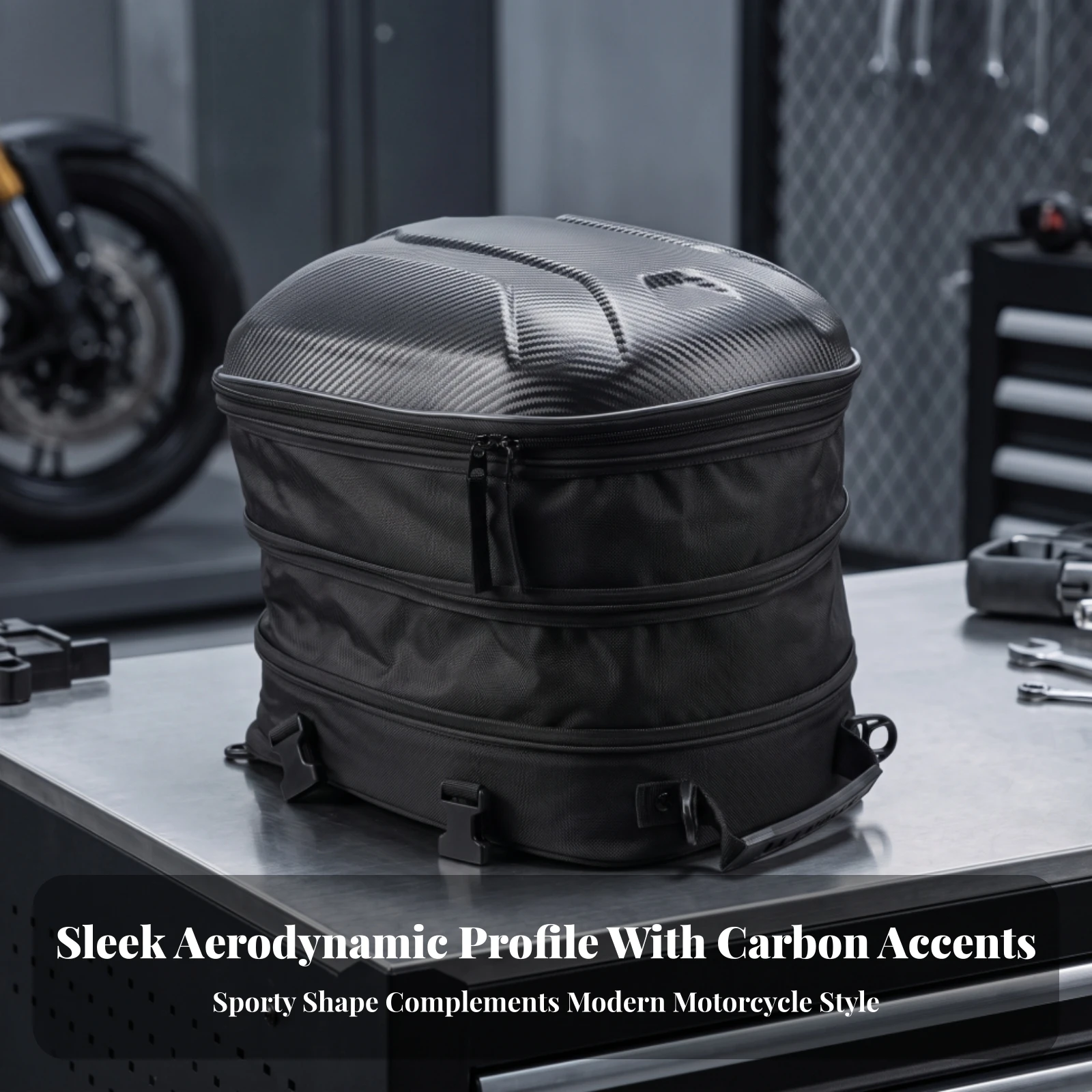 Motorcycle Tail Bag Tear-Resistant Motorcycle Rear Seat Bag Luggage Sleek Portable for Commuters, Road Trips