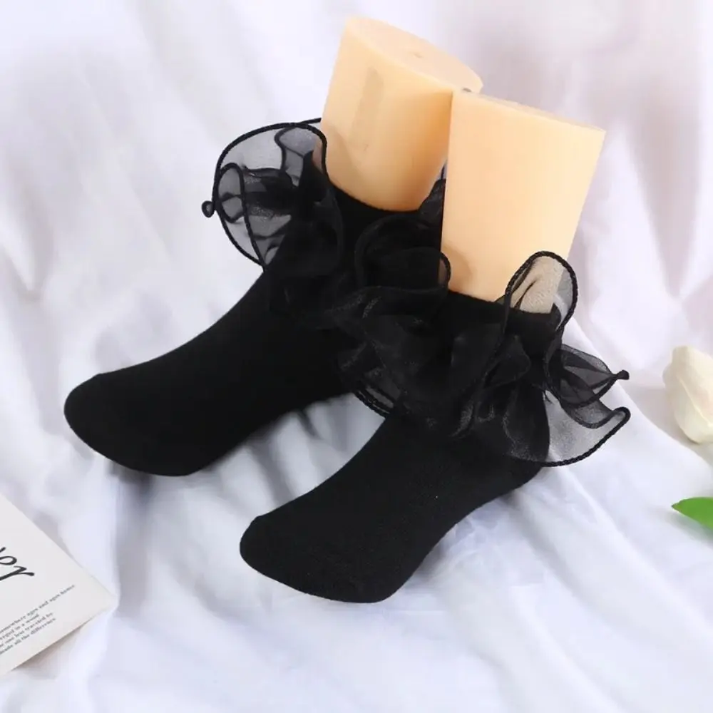 Fashion Cotton Children's Dance Socks Frilly Soft Lolita Socks Cute Ruffle Ballet Floral Socks Toddlers