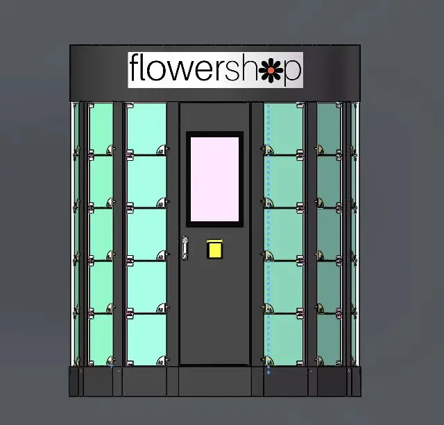 Haloo Vending Machine Supplier Flower Vending Machine 34 Lockers Big Size Machine Bill Coin and Card Reader
