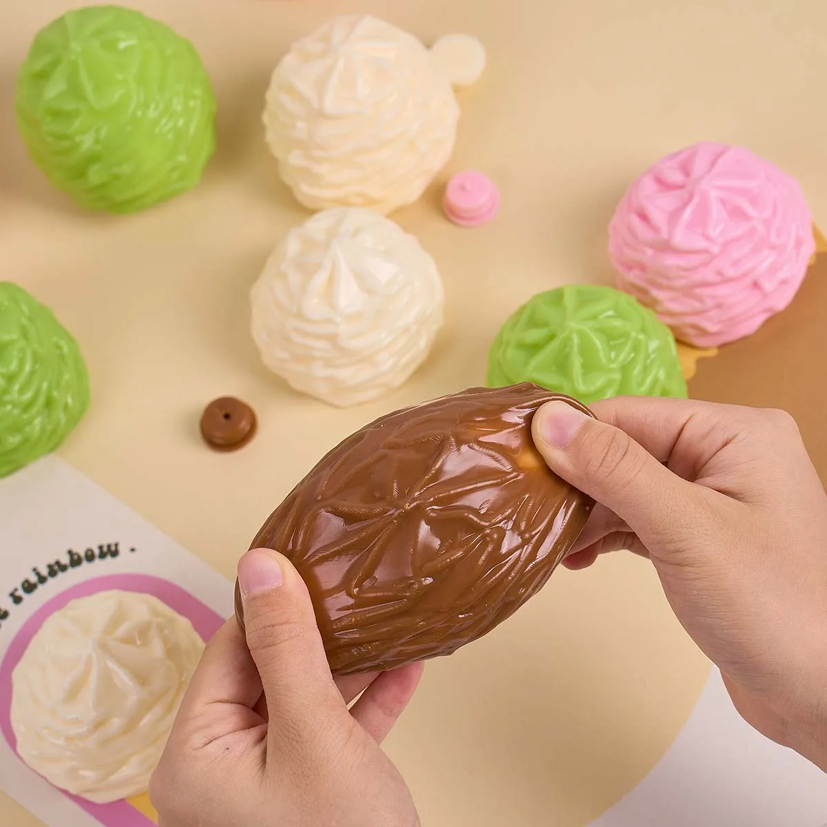 Eiscreme-TPR-Leerkugel-Gussformen für DIY-Handgemachtes Quetsch-Fidget-Spielzeug, langsam zurückfedernde Stress-Füllstoffe, Bastelzubehör – Detail 3