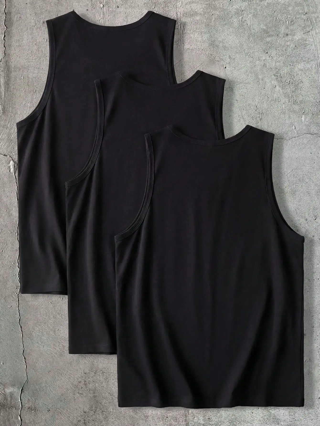 

Мужские однотонные майки с круглым вырезом, свободного кроя, 3 штуки в упаковке, повседневные безрукавки