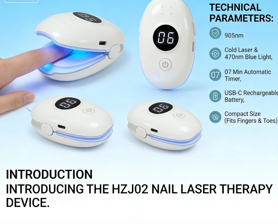 

Лазерный аппарат HZJ02 класса 1M для безопасного удаления грибка ногтей, 905 нм, импульсный, глубокое проникновение, физиотерапия онихомикоза и грибковых инфекций