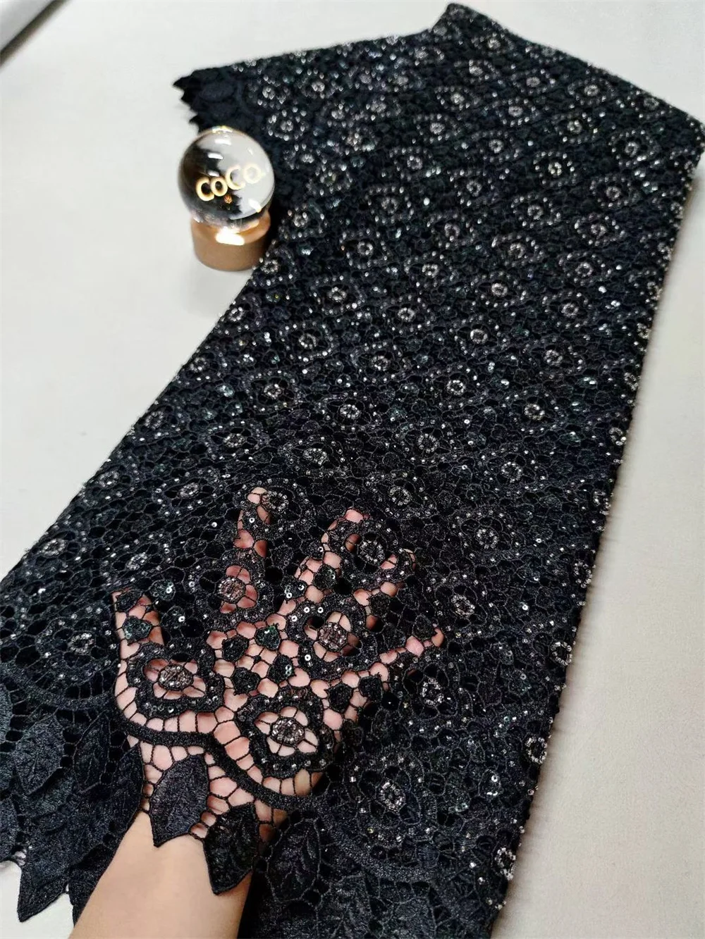 أقمشة الدانتيل الأفريقي النيجيري الزفاف جبر 2025 ، فستان الحفلات الأحجار للخياطة ، قابل للذوبان في الماء ، جودة عالية ، 5 ياردات p H124-1 #6