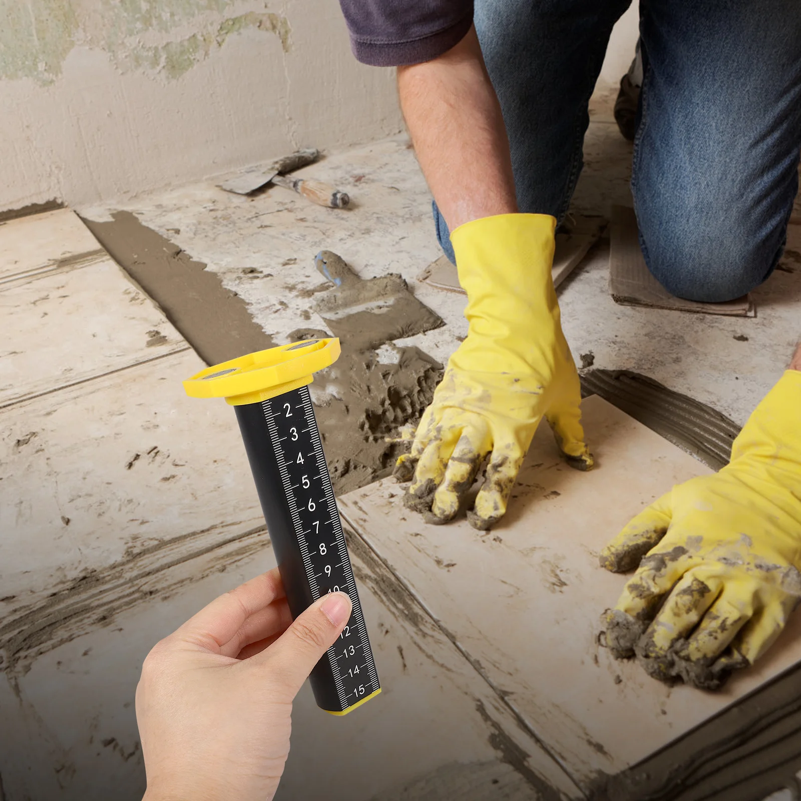 Tiling Leveling Tool Durable Floor Tile Contour Ruler Floor Tiling Tool Tile Position Contour Gauge Interior Finish Use