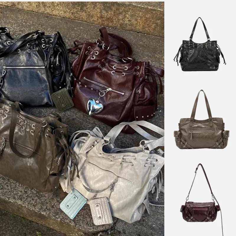 

Womens Crossbody Bags Studded Motorcycle Biker Bag Fashion Trendy Street Style Shoulder Bag for Daily Use Casual Outing Travel