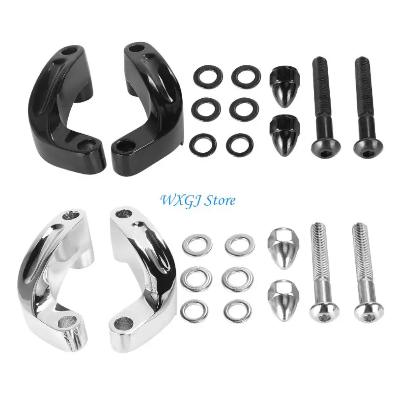 

37JE Sleek Black Motorcycle Rear View Mirror Holders Designed For Custom Bike Builds