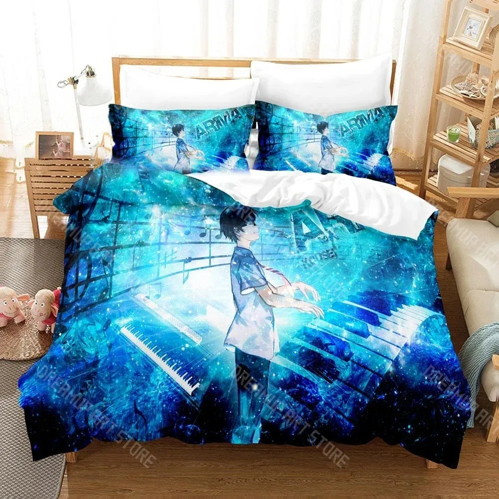 3D Printed Your Lie In April Anime Bedding Set for Boys Girls Duvet Cover Pillowcase Twin Queen King Full Single Double Sizes