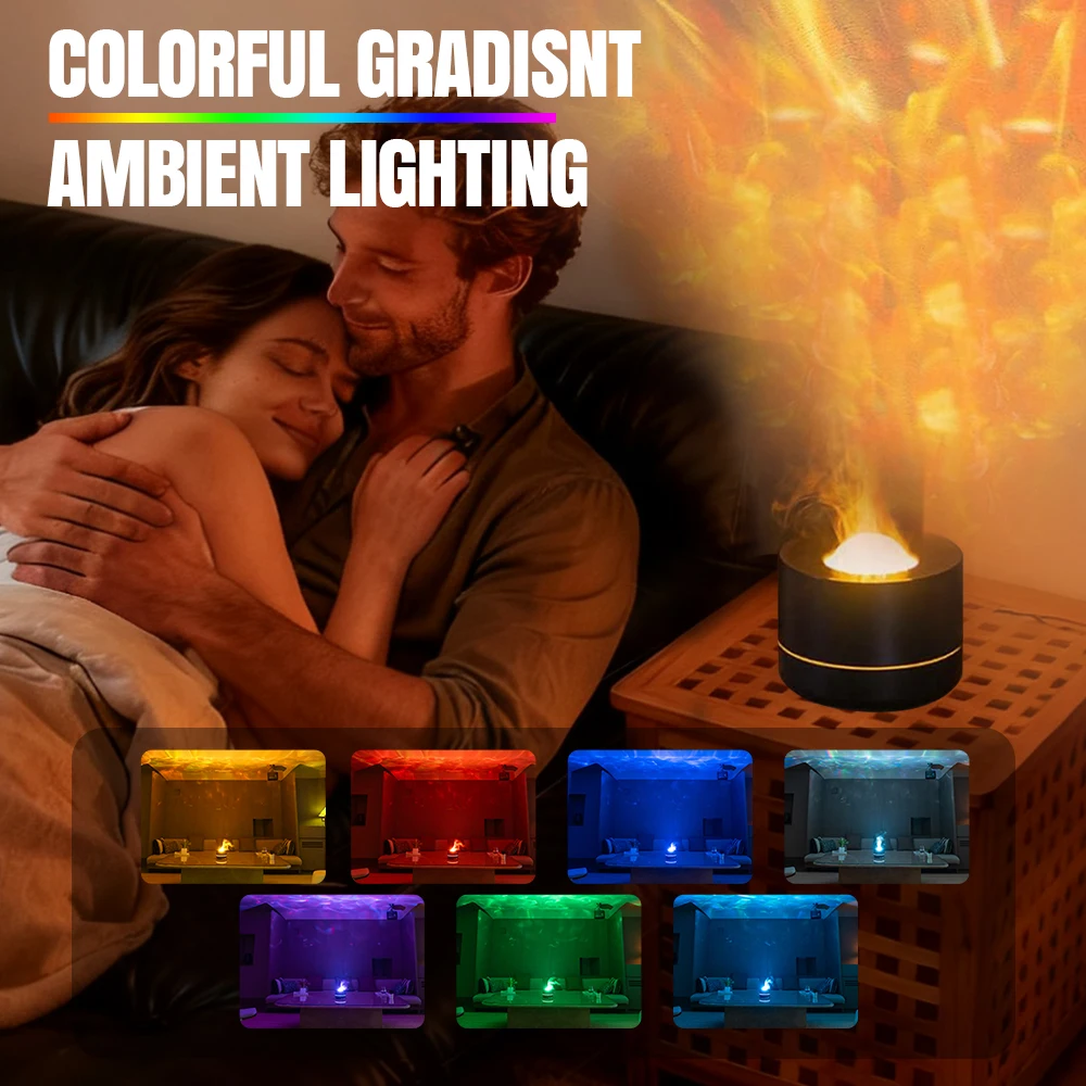 

2 In 1 Aromatherapy Diffuser Starry Sky Projection Light 200ml Essential Oil Diffuser Colorful Light Cool Mist Humidifier