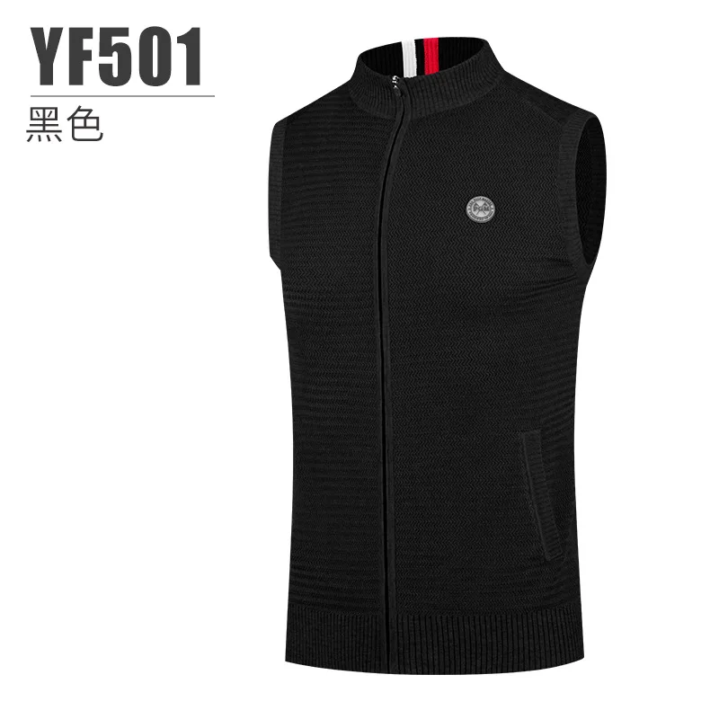 PGM 2022 New Fall and Winter Golf Men's Sweater Men's Vest Wool Fabric Warm Stand Collar Vest