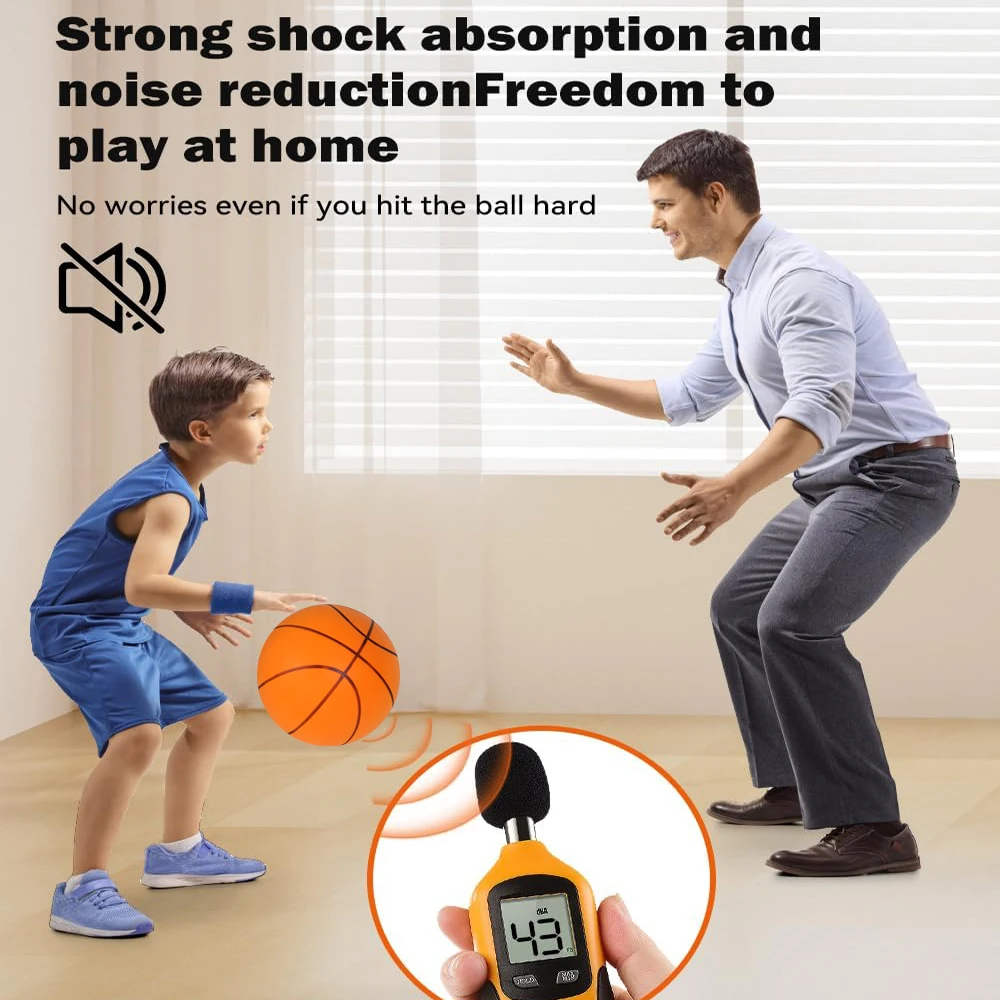 サイズ3/5/7 静音バスケットボール PUフォーム 静音 バスケットボール フープ付き ドリブル 室内トレーニング 静音ボール 24時間発送対応