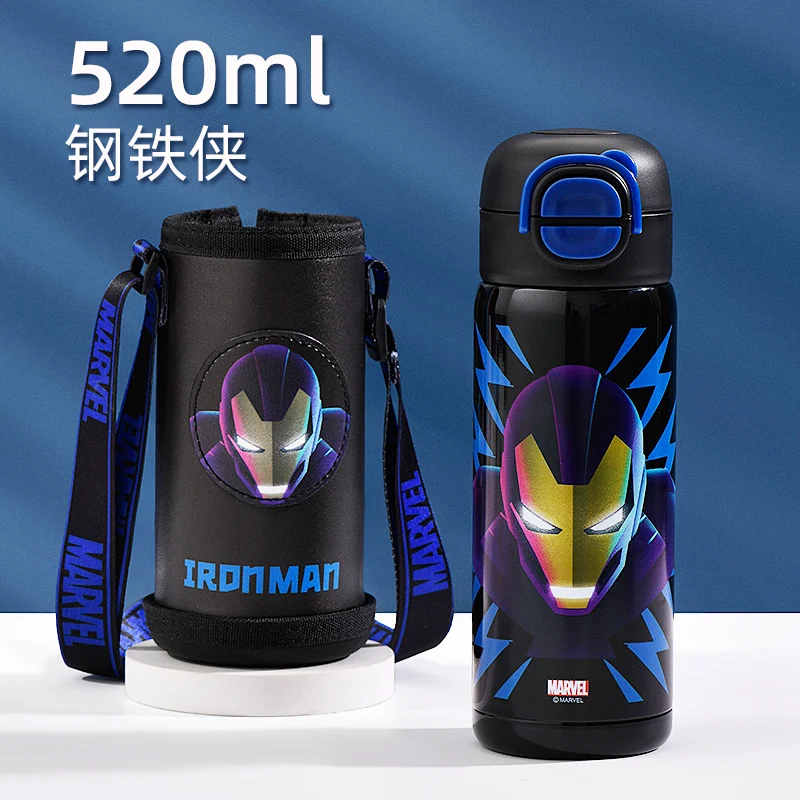 520ML Marvel Spiderman Water Cup Large Capacity Anime Cartoon Portable Thermos Water Bottles Drinking Water Cup Student Gifts