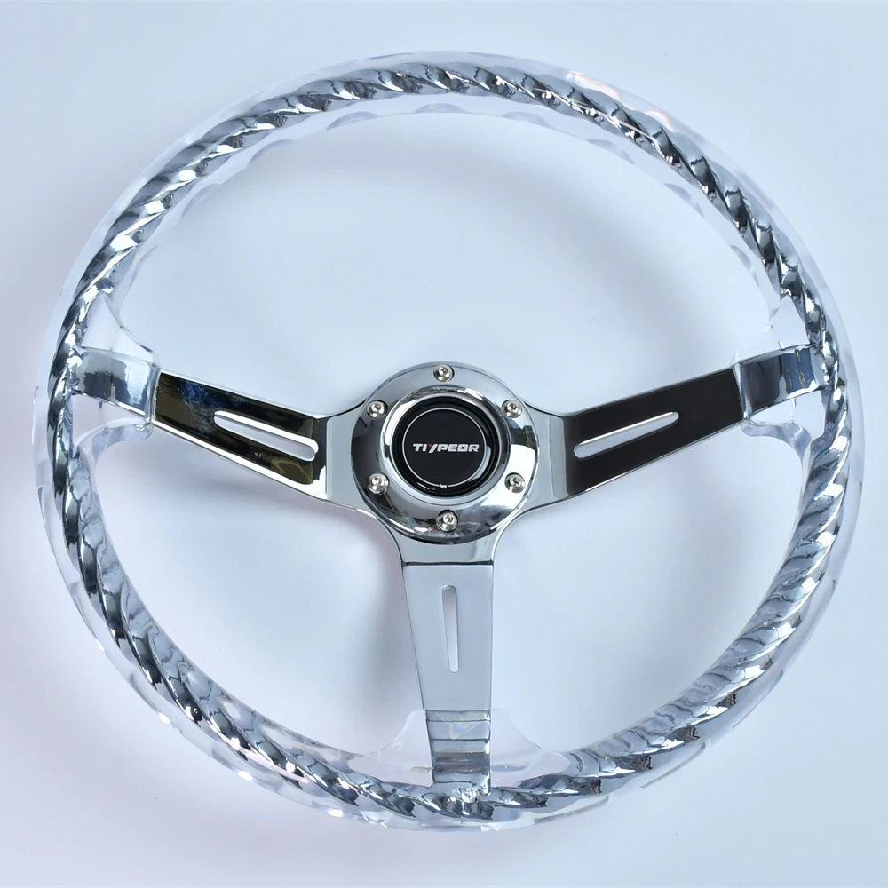 350MM Modification Sport Acrylic hitman Auto Steering Wheel Universal 14 Inch Transparent Car Steering Wheel