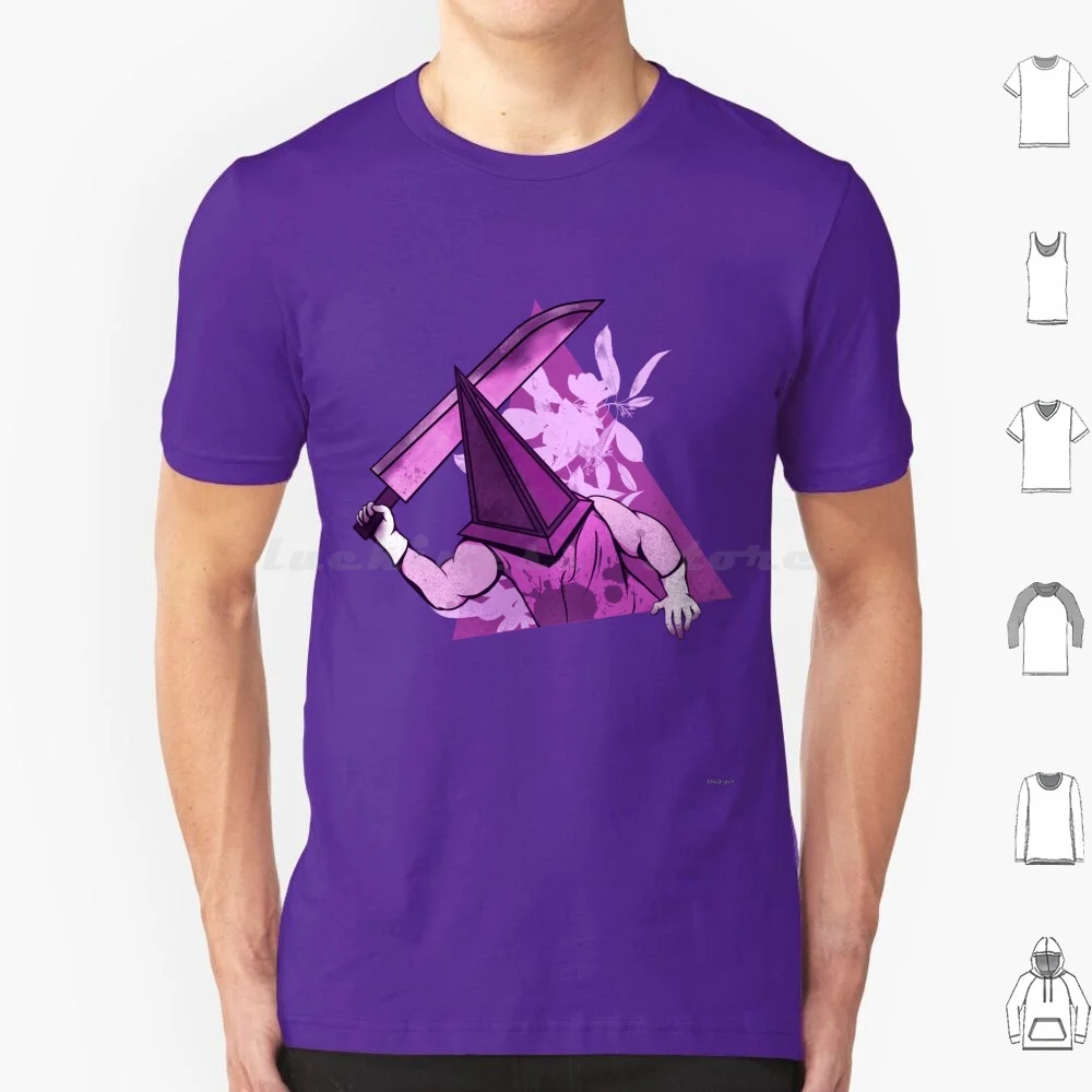 Kawaii Pyramid Head T Shirt Cotton Men Women DIY Print Pyramid Pyramid Head Silent Hill Silent Hill 2 Girly Kawaii Pink Purple