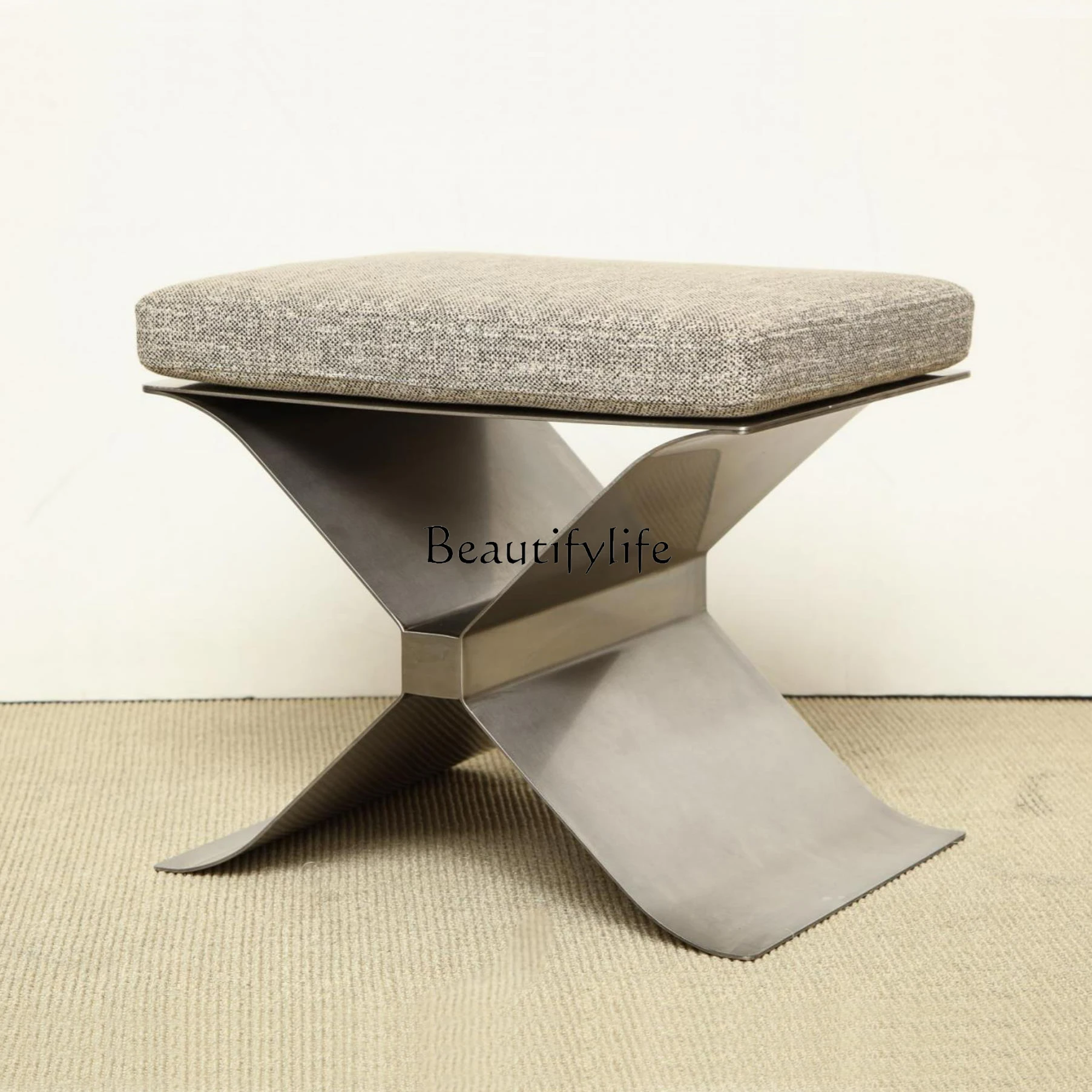 

European medieval stainless steel classic shoe changing stool casual soft seat stool