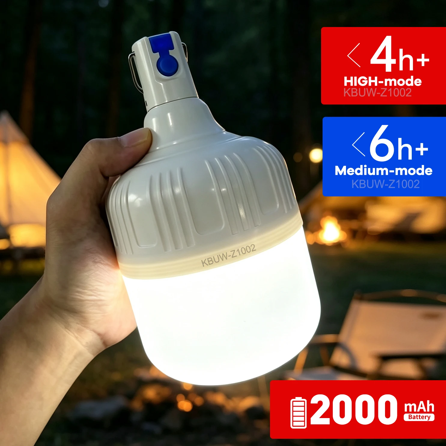 KBUW Portable Camping Lantern High Brightness Long Battery Life Multiple Options 1500/2000mah